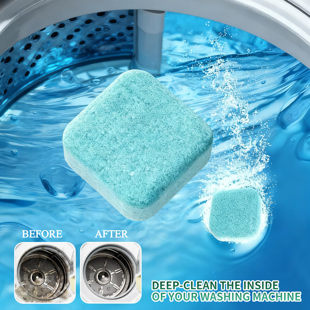 SOPAMI Washing Machine Cleaner Tablets, 12-Tablet Pack Laundry Cleaning Supplies - Pet-Safe, Eco-Friendly, Lifts Hair Buildup, Deep Cleans Grime, Neutralizes Pet Odors, Keeps Machine Fresh, Easy to Use